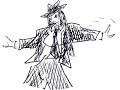 half-cartoonish striptease