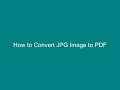 How to Convert JPG Image to PDF