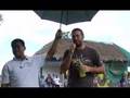 Pat Panakos with umbrella boy