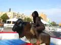 Akashia rides mechanical bull