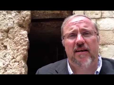 sitting - Pastor Paul Begley sitting at the door of the Garden Tomb http://www.paulbegleyprophecy.com.
