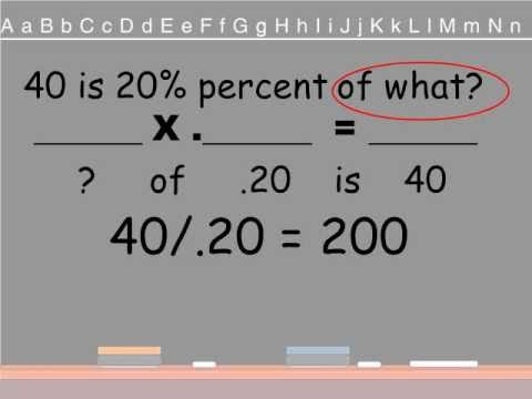 Percent - This video will give teachers a model to help them teach their own students how to solve percentage problems using reading skills. This video shows an easy w...
