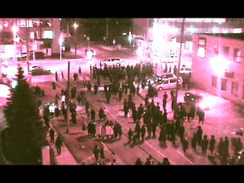 The Skver Rebbe’s car attempts to leaveToronto, Motzei Shabbos