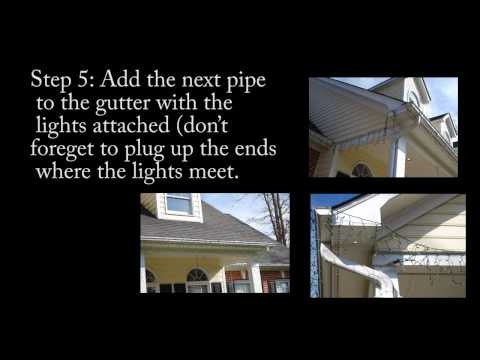 how to attach christmas lights to gutters