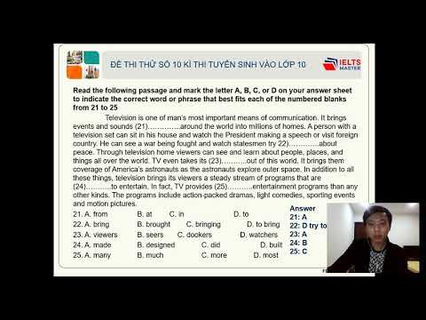 Luyện Thi Anh Văn vào Lớp 10 (test 10 - part 2) - THCS & THPT Phạm Ngũ Lão và IELTS Master HCM