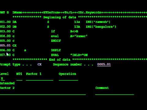 how to define compile time array in rpgle