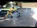 Fiona, 7, skateboarding in the park