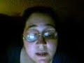 me singing some written in red