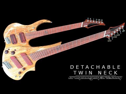 Custom built detachable twin neck guitar demo video