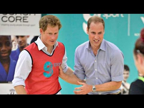 Prince William and Harry get competitive in five-a-side football match in Glasgow