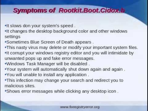 how to remove rootkit boot cidox b
