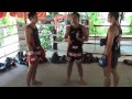 Tiger Muay Thai and MMA training camp, Phuket, Thailand Trainers Nontachai Sit-O and Noppadet Chengsimiw demonstrate Muay Thai Techniques @ Tiger Muay Thai and MMA training camp.