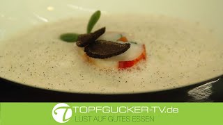 Hummermedaillon mit Chardonnayschaum, Tahiti Vanille und Zucchini | Gourmet