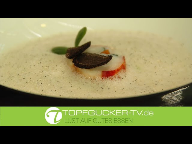 Hummermedaillon mit Chardonnayschaum, Tahiti Vanille und Zucchini | Gourmet