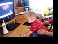 1 year old head banging to music