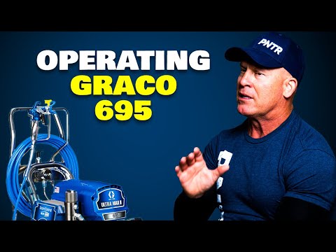 operating a graco 695 - Full instructions on how to operate an airless sprayer including cleaning the filters, lubricating the machine, and loading up the paint to be used. Full det...