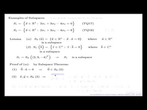 how to define a nontrivial subspace of r^2