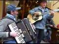 GUITAR AND ACCORDIAN OUTSIDE ARISTOS BAR IN BARGA