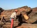 Splitting lumber with black powder Splitting lumber with black powder