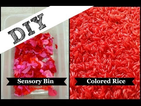 how to dye rice for sensory table
