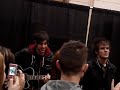 my old high school friend, martin johnson, and paul from boys like girls singing hero/heroine just before their concert in pittsburgh, pa.