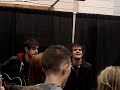 my old high school friend, martin johnson, and paul from boys like girls singing hero/heroine just before their concert in pittsburgh, pa.