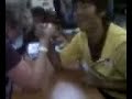 Female Teacher armwrestling student