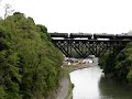 Falls Road Railroad crossing Upside Down Bridge in Lockport