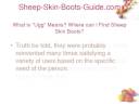 Sheep-Skin-Boots-Guide.com - What is \"Ugg\" Means?  Where Can I Find Sheep Skin Boots?