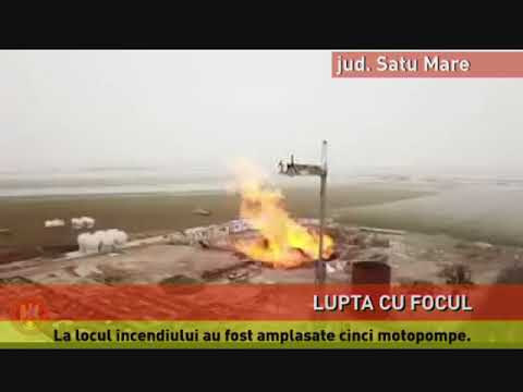 Incendiul de la sonda de gaze din Satu Mare, greu de stins