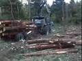 Valmet tractor with Patu crane