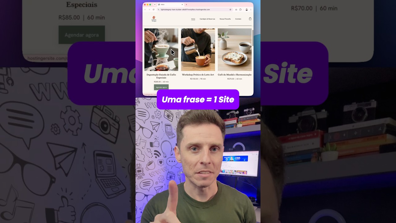 Uma FRASE e a IA criou meu SITE INTEIRO!