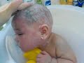 Emmet sleeps in tub