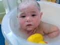 Emmet sleeps in tub