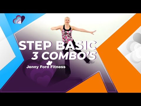 Step - Download $4.95: http://www.jennyford.com/downloads/step-aerobic-basic-w3-combos-download/ Basic step warm-up and stretch followed by 3 great combos. 1st and ...