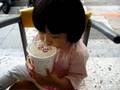 playing with cup of ice
