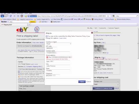 how to provide shipping details on ebay