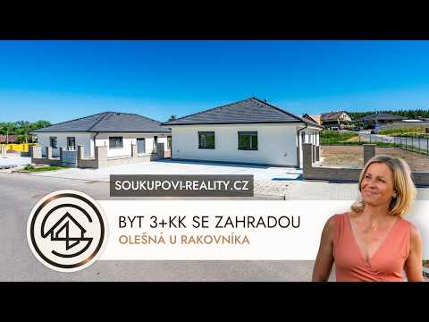 Video Novostavba bytu 3+kk se zahradou, Olešná u Rakovníka, bydlení jako v rodinném domě za cenu bytu