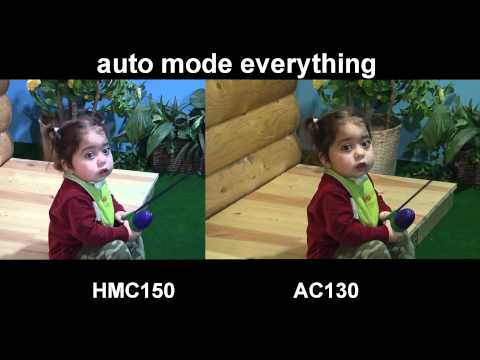 hmc 150 - Here is some footage of my 2 cameras. HMC 150 AC130 I will let you decide what you like best. Everything is on auto mode. This was filmed in my basement with...