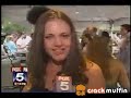 female reporter gets distracted