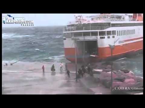 ferry - This is the roro passenger ferry Adamantios Korahs performing a mediterranean mooring procedure (stern-to-dock) at the Greek Island of Sikinos in the Aegean ...