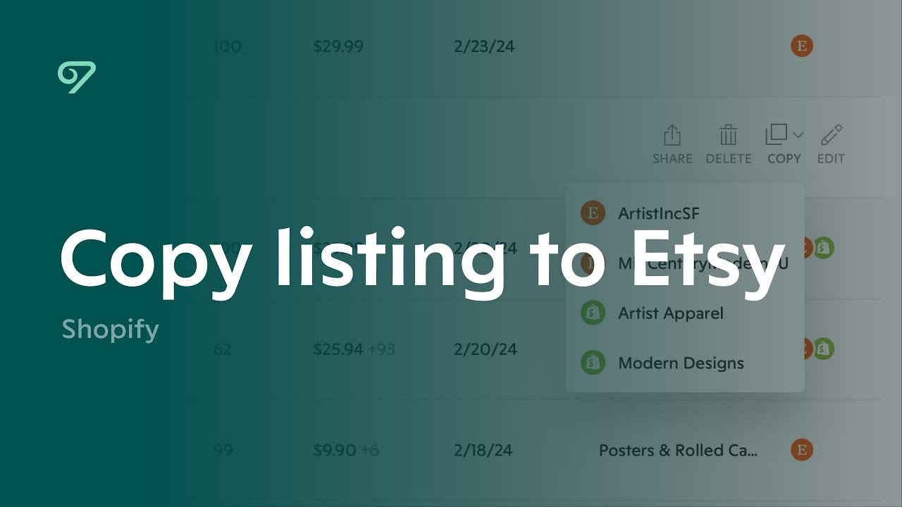 Copying Listings | Shopify to Etsy
