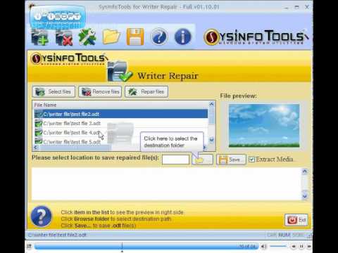 how to repair odt file
