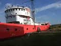 short video of more work on radio caroline's ross revenge ship. including views of studio