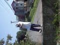 dancing on concrete barrier !