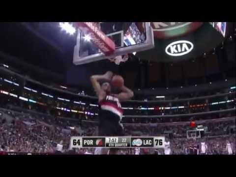 Nicolas Batum steals and dunks against Clippers