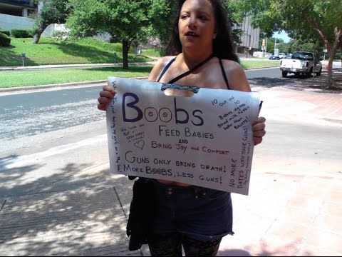 Topless MDA Supporters Expose All, Try to Provoke Gun Group