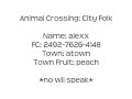 Animal Crossing: City Folk Friend Code