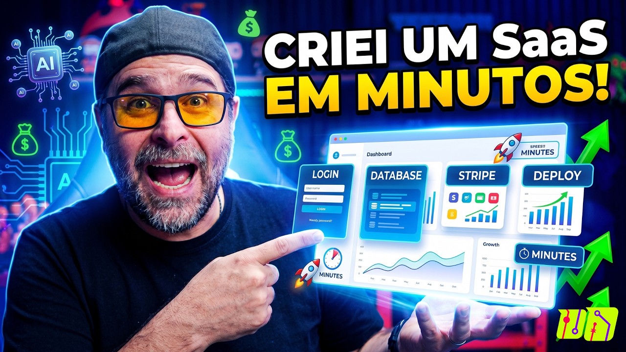 Criei um SaaS Completo com IA em Minutos (Sem Código e Sem Equipe)