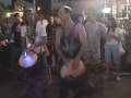 Michael P and friends drumming on the streets of Khao San road Bangkok Thailand February 8 2009.